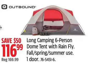 Canadian Tire Long Camping 6-Person Dome Tent with Rain Fly offer