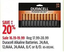 Canadian Tire Duracell Alkaline Batteries offer