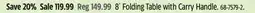 Canadian Tire For Living 8´ Folding Table with Carry Handle offer