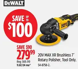 Canadian Tire Dewalt 20V MAX XR Brushless 7 Rotary Polisher offer