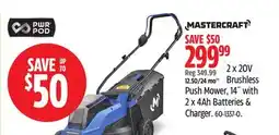 Canadian Tire Brushless Push Mower, 14 with 2 x 4Ah Batteries & Charger offer