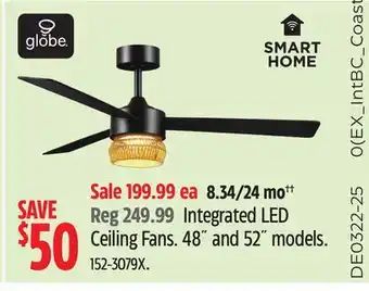 Canadian Tire Integrated LED Ceiling Fans offer