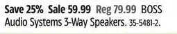 Canadian Tire BOSS Audio Systems 3-Way Speakers offer