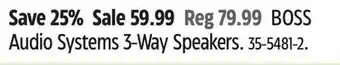 Canadian Tire BOSS Audio Systems 3-Way Speakers offer