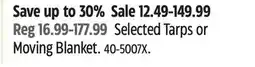 Canadian Tire Certified Selected Tarps or Moving Blanket offer
