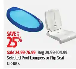 Canadian Tire Selected Pool Loungers or Flip Seat offer