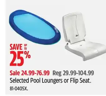 Canadian Tire Selected Pool Loungers or Flip Seat offer