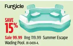 Canadian Tire Funsicle Summer Escape Wading Pool offer