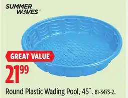 Canadian Tire SUMMER WAVES Round Plastic Wading Pool offer
