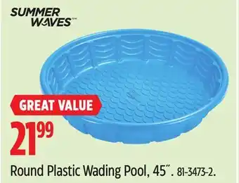 Canadian Tire SUMMER WAVES Round Plastic Wading Pool offer