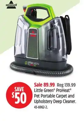 Canadian Tire Bissell Little Green ProHeat Pet Portable Carpet and Upholstery Deep Cleaner offer