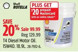 Canadian Tire Shell T4 Diesel Motor Oil offer