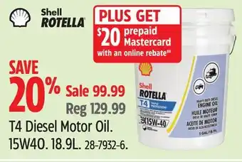 Canadian Tire Shell T4 Diesel Motor Oil offer