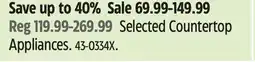 Canadian Tire Selected Countertop Appliances offer