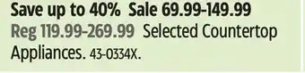 Canadian Tire Selected Countertop Appliances offer