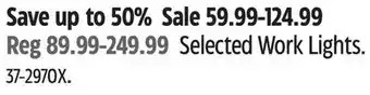 Canadian Tire Selected Work Lights offer