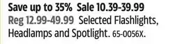 Canadian Tire Energizer Selected Flashlights, Headlamps and Spotlight offer