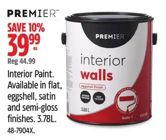 Canadian Tire Interior Paint. Available in flat, eggshell, satin and semi-gloss finishes offer