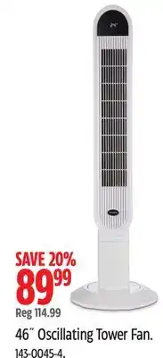 Canadian Tire NOMA 46˝ Oscillating Tower Fan offer