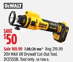 Canadian Tire Dewalt 20V MAX XR Drywall Cut-Out Tool, DCE555B offer