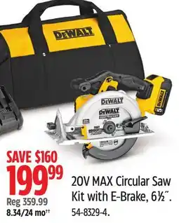 Canadian Tire Dewalt 20V MAX Circular Saw Kit with E-Brake, 61⁄2 offer