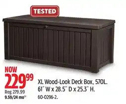 Canadian Tire Keter XL Wood-Look Deck Box, 570L offer