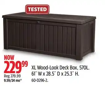 Canadian Tire Keter XL Wood-Look Deck Box, 570L offer