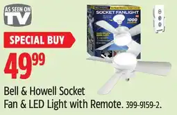 Canadian Tire Bell & Howell Socket Fan & LED Light with Remote offer