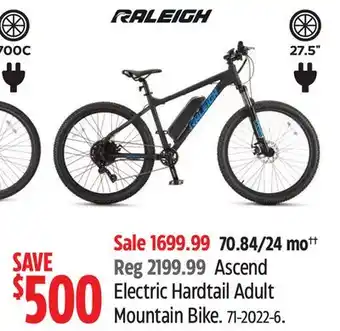 Canadian Tire Raleigh Electric Hardtail Adult Mountain Bike offer