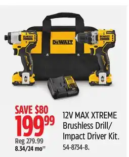 Canadian Tire Dewalt 12V MAX XTREME Brushless Drill/ Impact Driver Kit offer