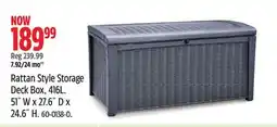 Canadian Tire Keter Rattan Style Storage Deck Box, 416L offer