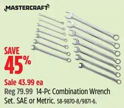 Canadian Tire Mastercraft 14-Pc Combination Wrench Set offer
