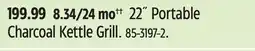 Canadian Tire 22˝ Portable Charcoal Kettle Grill offer