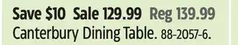 Canadian Tire Canterbury Dining Table offer
