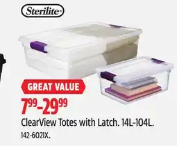 Canadian Tire ClearView Totes with Latch offer
