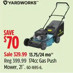 Canadian Tire Yardworks 74cc Gas Push Mower offer