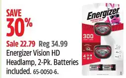 Canadian Tire Energizer Vision HD Headlamp offer