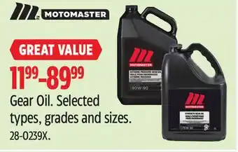 Canadian Tire Gear Oil offer