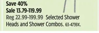 Canadian Tire PFISTER Selected Shower Heads and Shower Combos offer
