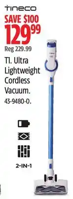 Canadian Tire Tineco T1. Ultra Lightweight Cordless Vacuum offer