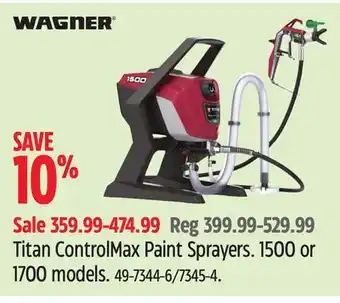 Canadian Tire Wagner Titan ControlMax Paint Sprayers offer