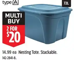 Canadian Tire Nesting Tote offer