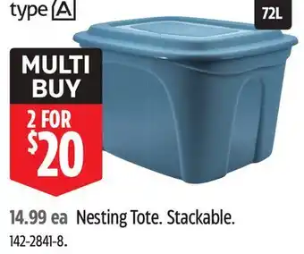 Canadian Tire Nesting Tote offer