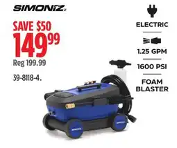 Canadian Tire Simoniz 1600-psi-1-25-gpm-4 Wheel Electric Power Pressure Washer offer