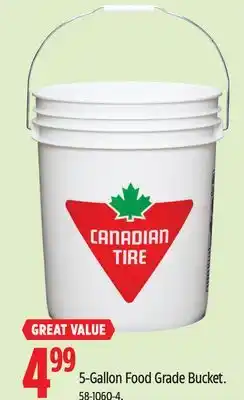 Canadian Tire 5-Gallon Food Grade Bucket offer