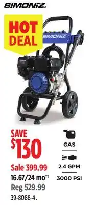 Canadian Tire Simoniz 3000-psi-gas Pressure Washer offer