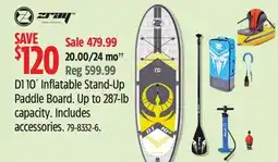 Canadian Tire Zray D1 10´ Inflatable Stand-Up Paddle Board. Up to 287-lb capacity offer