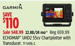 Canadian Tire Garmin ECHOMAP UHD2 55cv Chartplotter with Transducer offer