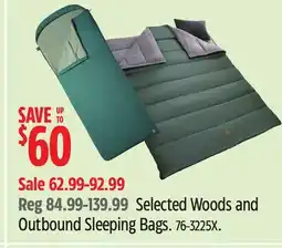 Canadian Tire Garden Club Selected Woods and Outbound Sleeping Bags offer