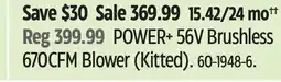 Canadian Tire POWER+ 56V Brushless 670CFM Blower (Kitted) offer